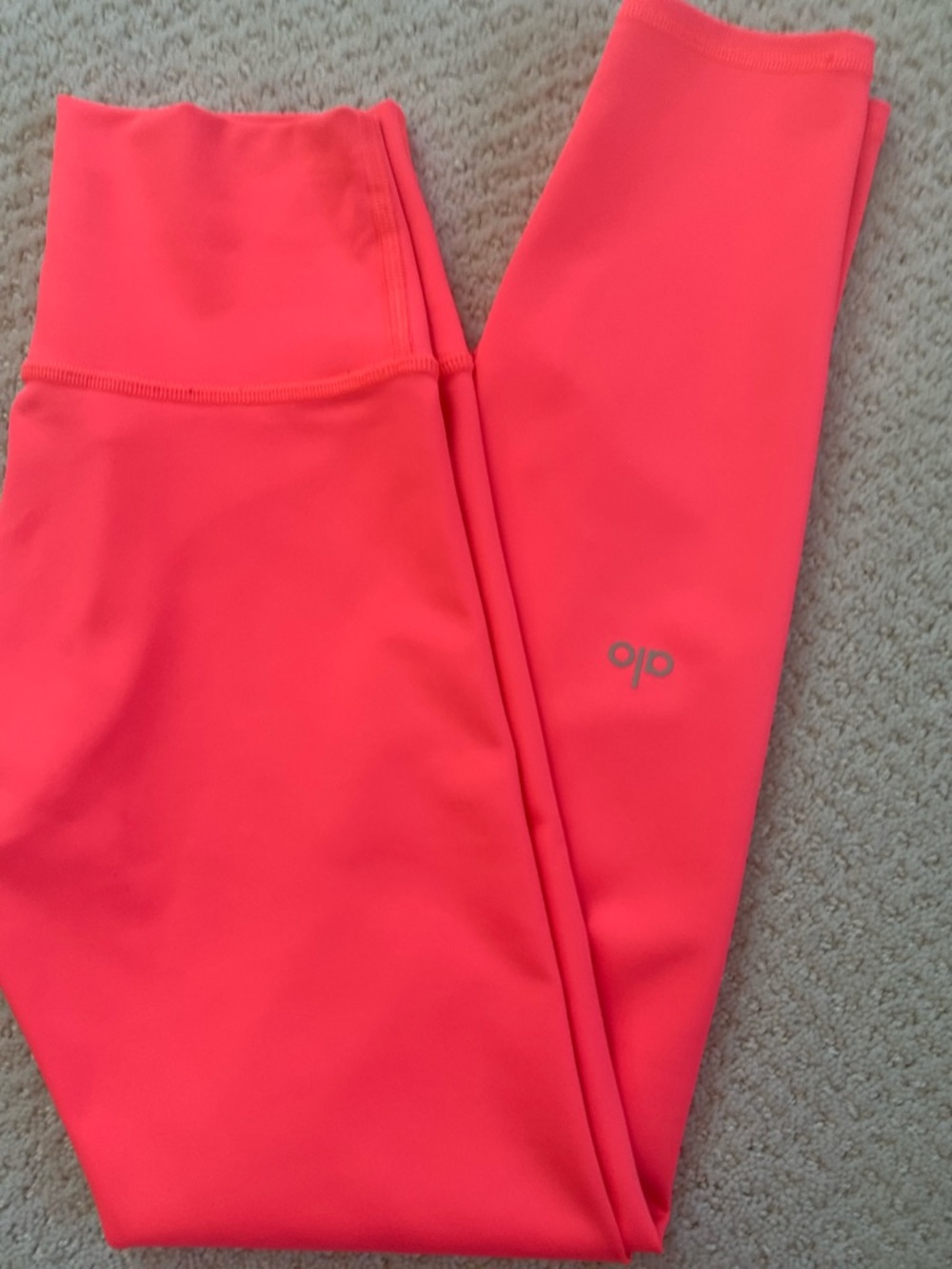 Alo Airlift High-Waist Neon Coral Leggings, XS
